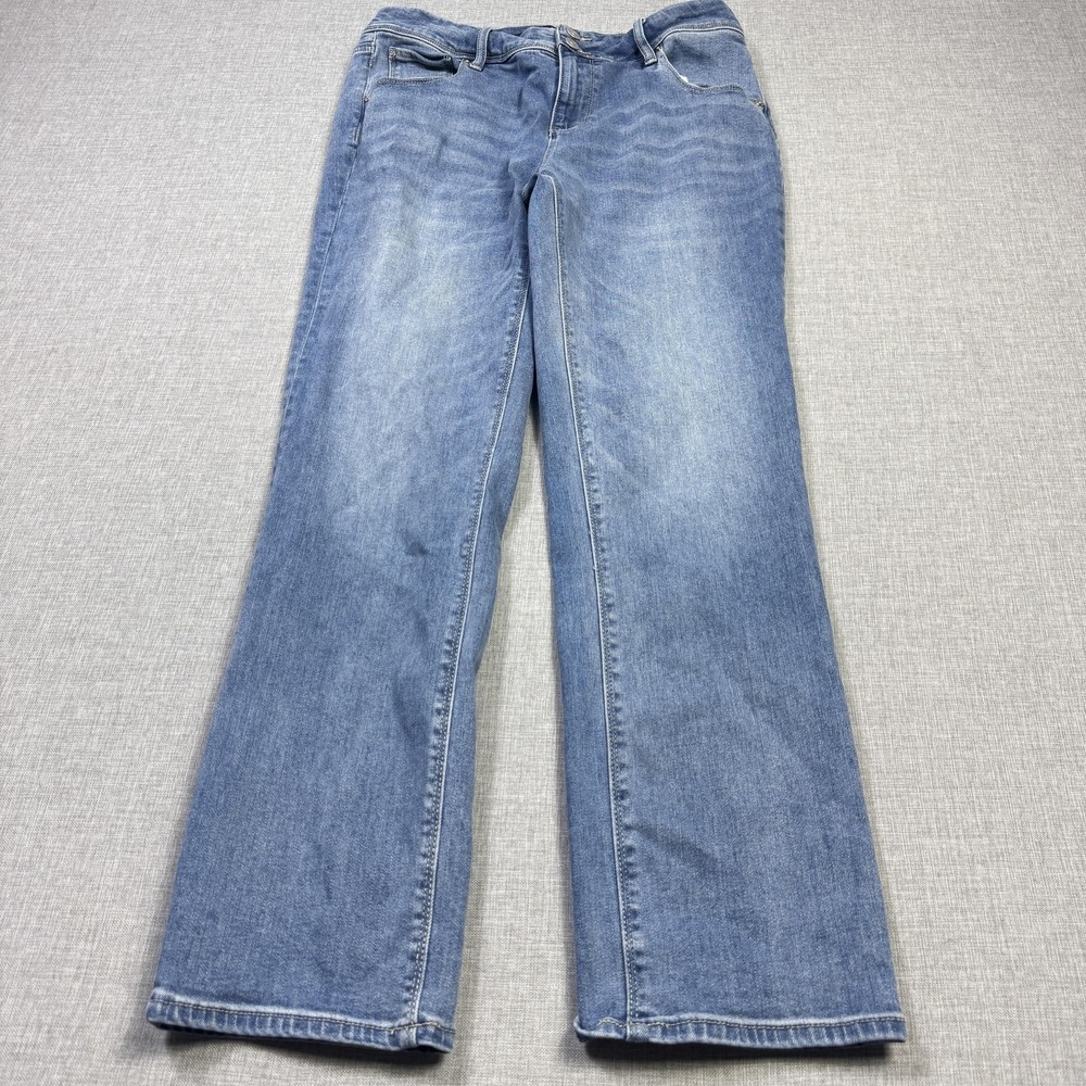 Hudson Jeans Womens 8 Blue Flared Regular Stretch Denim 30x28 Mid Rise